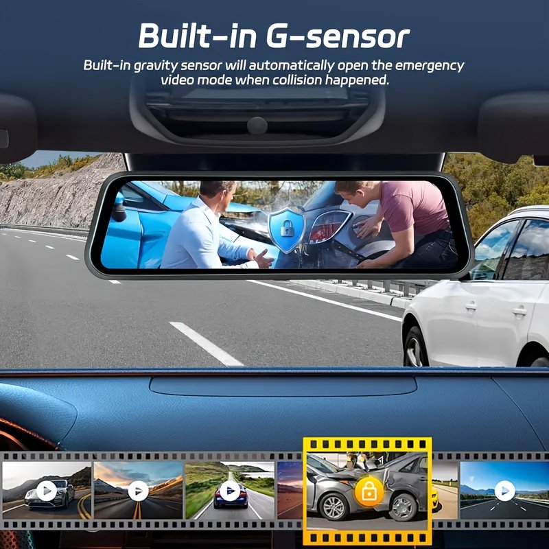 Dash Camera for Cars, 10'' Rear View Mirror Camera Mirror Dash Cam, 4K Front And 720P Rear Backup Camera, Full Touch Screen, Loop Recording, Night Vision, 170° Wide Angle, Includes 32G Card, Easy to Install, Black Friday & Halloween Perfect Gifts - Image 19